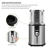 KYG Kaffeemühle Elektrische Kaffeemühle 300W 120g Fassungsvermögen für Kaffeebohnen Nüsse Gewürze Getreide Kräuter Mühle mit 2 abnehmbare Edelstahlbehälter mit Edelstahlmesser& Spezialmesser Edelstahl - 4