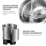 KYG Kaffeemühle Elektrische Kaffeemühle 300W 120g Fassungsvermögen für Kaffeebohnen Nüsse Gewürze Getreide Kräuter Mühle mit 2 abnehmbare Edelstahlbehälter mit Edelstahlmesser& Spezialmesser Edelstahl - 6