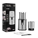KYG Kaffeemühle Elektrische Kaffeemühle 300W 120g Fassungsvermögen für Kaffeebohnen Nüsse Gewürze Getreide Kräuter Mühle mit 2 abnehmbare Edelstahlbehälter mit Edelstahlmesser& Spezialmesser Edelstahl - 9