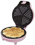 Bestron Waffeleisen für klassische Herzwaffeln, Retro Design, Sweet Dreams, 700 Watt, Rosa - 2