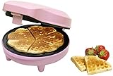 Bestron Waffeleisen für klassische Herzwaffeln, Retro Design, Sweet Dreams, 700 Watt, Rosa - 5