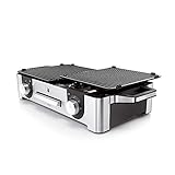 WMF Lono Master-Grill, Elektrogrill, 2 getrennt regulierbare Grillflächen, Tischgrill mit Outdoor-Zertifizierung für Barbecue, cromargan, 2400 W - 6