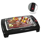 Clatronic BQ 2977 N Barbeque-Tischgrill, Metall-Auffangschalen, Cool Touch-Gehäuse, Schwarz, 2000 Watt - 2