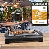 Clatronic BQ 2977 N Barbeque-Tischgrill, Metall-Auffangschalen, Cool Touch-Gehäuse, Schwarz, 2000 Watt - 5