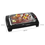 Clatronic BQ 2977 N Barbeque-Tischgrill, Metall-Auffangschalen, Cool Touch-Gehäuse, Schwarz, 2000 Watt - 6