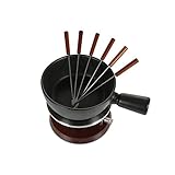 BOSKA Käse Fondue-Set Nero, Keramik, braun/Silber/schwarz, 30 x 22 x 19 cm - 3