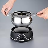 SEVERIN Fondue mit abnehmbarem Edelstahltopf, ca. 800 W, Inkl. Spritzschutz und 8 Fondue-Gabeln, FO 2400 - 2