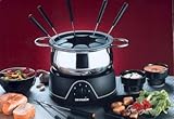 SEVERIN Fondue mit abnehmbarem Edelstahltopf, ca. 800 W, Inkl. Spritzschutz und 8 Fondue-Gabeln, FO 2400 - 4