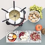 H.Koenig ALP1800 elektrisches Fondue Set / 6 Personen / 6 Fonduegabeln / Temperatur 25°C bis 190°C / 2 L / Antihaftbeschichtung / 800 W / rot/schwarz - 5