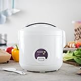 Reishunger Reiskocher (1,2l / 500W / 220V) Warmhaltefunktion, hochwertiger Innentopf, Löffel und Messbecher - Reis für bis zu 6 Personen - 5