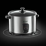 Russell Hobbs Reiskocher 1,8l, inkl. Dampfgarer-Einsatz, Warmhaltefunktion, antihaftbeschichteter Gartopf, Reislöffel & Messbecher, Schongarer für Gemüse & Fisch, Cook@Home 19750-56 - 6