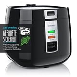 Arendo - Reiskocher mit Warmhaltefunktion - Modell 2019  - inkl. Dampfgarer - Dampfgarerfunktion - 1,4l Kapazität - Überhitzungsschutz und Thermosicherung - 540W - wärmeisolierendes Doppelwanddesign - 2