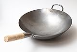 Traditioneller handgehämmerter Wok aus Karbonstahl mit Griff aus Holz und Stahl (Durchmesser 35,6 cm, Rundboden)/731W88 von Craft Wok - 2