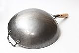 Traditioneller handgehämmerter Wok aus Karbonstahl mit Griff aus Holz und Stahl (Durchmesser 35,6 cm, Rundboden)/731W88 von Craft Wok - 3