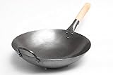 Traditioneller handgehämmerter Wok aus Karbonstahl mit Griff aus Holz und Stahl (Durchmesser 35,6 cm, Rundboden)/731W88 von Craft Wok - 4