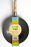 Traditioneller handgehämmerter Wok aus Karbonstahl mit Griff aus Holz und Stahl (Durchmesser 35,6 cm, Rundboden)/731W88 von Craft Wok - 6