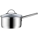 WMF Provence Plus Topfset, 5-teilig, Cromargan Edelstahl poliert, Töpfe mit Glasdeckel, Induktionstöpfe, Stielkasserolle, Topf Induktion, unbeschichtet, backofengeeignet - 5