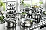 Karcher Topfset Jasmin (Edelstahl, 20-teilig, inkl. Glasdeckel und Edelstahl Schüssel Set, Induktion) - 2