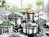 Karcher Topfset Jasmin (Edelstahl, 20-teilig, inkl. Glasdeckel und Edelstahl Schüssel Set, Induktion) - 4