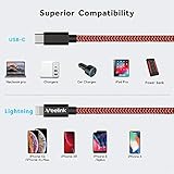Veelink USB C auf Lightning Kabel, 100cm lang, MFi-Zertifiziert, Unterstützt Schnellladen mit Typ-C PD Ladegeräte, für iPhone X/XS/XR/XS Max / 8/8 Plus, iPad Pro 12.9,iPad Air 3 - 3