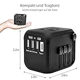 USB Reiseadapter Reisestecker, Universal Travel Adapter Reiseadapter Weltweit Steckenadapter USB Stecker Steckdose Adapter mit 3*USB Ports+1*Type C für 224 Ländern Europa UK Australien USA China - 7