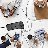 HUANUO Reiseadapter Weltweit für 224 Ländern mit 4 USB Ports + 1 AC Steckdose mit LED-Anzeige - 7