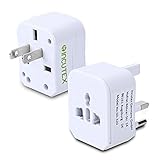 Incutex 1x Reiseadapter kompakt 3-teilig universal Reiseadapter Weltreiseadapter Reisestecker universal, weiß - 2
