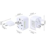 Incutex 1x Reiseadapter kompakt 3-teilig universal Reiseadapter Weltreiseadapter Reisestecker universal, weiß - 4