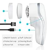 Qooltek fusselrasierer，USB Wiederaufladbar Flusenrasierer，Stoffrasierer，Textilrasierer，Elektrisch fusselrasierer für Verschiedene Stoffe Kleidung (Weiß) - 3