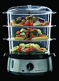 Russell Hobbs Dampfgarer 9,0l (60 Minuten Timer + Abschaltautomatik), 3 spülmaschinengeeignete Dampfgarbehälter + Reisschale + 6 Eierhalter, BPA-frei, Dampfkocher Cook@Home 19270-56 - 2