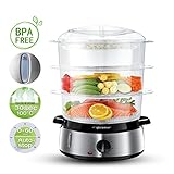 Aigostar Fitfoodie Steel 30INA - Dampfgarer mit Timer (800 W, 9 L) silber/schwarz. EINWEGVERPACKUNG. - 3
