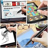 Active Stylus Stift für sämtliche Touchscreens. Wiederaufladbarer Eingabestift Pencil mit 1,45mm feiner Spitze, der kapazitive Stylus ist kompatibel für Apple iPad, iPhone und Samsung Tablets (Black) - 6