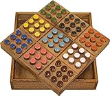 Logoplay Holzspiele Memoria - Ein Gedächtnisspiel mit 2 Spielvarianten - Gesellschaftsspiel - Denkspiel - Brettspiel aus Holz mit Farbigen Steckern - 2