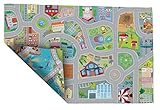 House of Kids – 94074 – Spiel-Teppich, Umkehrbar – Motiv: Straßen am Meer - 2