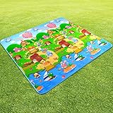 Krabbelmatte Baby, Swonuk 200 * 180 cm Kinderspielteppich Spielmatte Spielteppich Schaumstoffmatte Baby Kleinkind Crawl Mat Spielmatte Babyschleichenmatte Picknick-Decke - 4