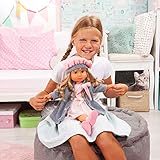 Bayer Design 94635AX Funktionspuppe Charlene mit Haaren und Schlafaugen-spricht und singt 90 Sätze, 2 Gedichte und 8 Lieder, 46cm, rosa, grau - 3