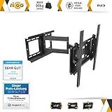 RICOO TV Wandhalterung R23 Universal für 32-65 Zoll (ca. 81-165cm) Schwenkbar Neigbar | Wand Halter Aufhängung Fernseh Halterung auch für Curved LCD und LED Fernseher | VESA 200x100 400x400 | Schwarz - 2