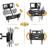 RICOO TV Wandhalterung R23 Universal für 32-65 Zoll (ca. 81-165cm) Schwenkbar Neigbar | Wand Halter Aufhängung Fernseh Halterung auch für Curved LCD und LED Fernseher | VESA 200x100 400x400 | Schwarz - 3