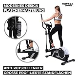 Miweba Sports Crosstrainer MC300 Stepper Ellipsentrainer Heimtrainer - App Steuerung - 21 Kg Schwungmasse - Pulsgurt - Magnetbremse (Weiß Schwarz) - 6