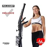 Miweba Sports Crosstrainer MC300 Stepper Ellipsentrainer Heimtrainer - App Steuerung - 21 Kg Schwungmasse - Pulsgurt - Magnetbremse (Weiß Schwarz) - 7