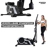 Miweba Sports Crosstrainer MC300 Stepper Ellipsentrainer Heimtrainer - App Steuerung - 21 Kg Schwungmasse - Pulsgurt - Magnetbremse (Weiß Schwarz) - 9