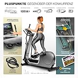 Sportstech LCX800 Luxus Crosstrainer mit Edler Android-Multifunktionskonsole, 24Kg Schwungmasse, Kinomap App, Bluetooth-& Pulsgurtkompatibel, 12 Trainingsprogramme, HRC + Tablet-Halterung - 6
