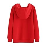Ketamyy Kinder Jungen Mädchen Kapuzen-Sweatshirt Fleece Herbst Winter Hoodie Warme Kapuzenpullover Casual Kapuzenpulli Langarm Cartoon AFFE Pullover Pullis Sport Sweatshirt Mit Kapuze Rot 150CM - 2