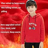 Ketamyy Kinder Jungen Mädchen Kapuzen-Sweatshirt Fleece Herbst Winter Hoodie Warme Kapuzenpullover Casual Kapuzenpulli Langarm Cartoon AFFE Pullover Pullis Sport Sweatshirt Mit Kapuze Rot 150CM - 4
