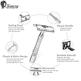 Double Edge Safety Razor - sicherheitsrasierer - Nassrasierer - Passend für alle Double Edge Rasierklingen - Sicherheits-Rasiermesser für Männer - Professionelles Rasiermesser aus Edelstahl - 6