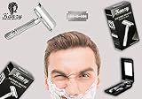 Double Edge Safety Razor - sicherheitsrasierer - Nassrasierer - Passend für alle Double Edge Rasierklingen - Sicherheits-Rasiermesser für Männer - Professionelles Rasiermesser aus Edelstahl - 7