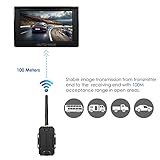 AUTO-VOX M1 W Wireless Backup Kamera-Kit, IP 68 Wasserdicht LED Super Nummernschild Nachtsicht Rückseite Back Up Auto-Kamera, 10,9 cm LCD TFT Rückfahrkamera Monitor für Vans, Camping Cars, Trucks, RVS - 3