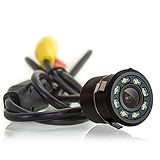 XOMAX XM-018 Universal Auto Rückfahrkamera Set mit 8 LED Leuchten für gute Nachtsicht, Einparkhilfe mit farbigen Distanz-Linien im Bild, 5m Kabel, Cinch RCA Anschluss, PAL und NTSC, Weitwinkel 170° Grad, 12V Betrieb, inkl. Bohraufsatz - 6