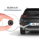 XOMAX XM-018 Universal Auto Rückfahrkamera Set mit 8 LED Leuchten für gute Nachtsicht, Einparkhilfe mit farbigen Distanz-Linien im Bild, 5m Kabel, Cinch RCA Anschluss, PAL und NTSC, Weitwinkel 170° Grad, 12V Betrieb, inkl. Bohraufsatz - 7