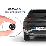 XOMAX XM-018 Universal Auto Rückfahrkamera Set mit 8 LED Leuchten für gute Nachtsicht, Einparkhilfe mit farbigen Distanz-Linien im Bild, 5m Kabel, Cinch RCA Anschluss, PAL und NTSC, Weitwinkel 170° Grad, 12V Betrieb, inkl. Bohraufsatz - 7